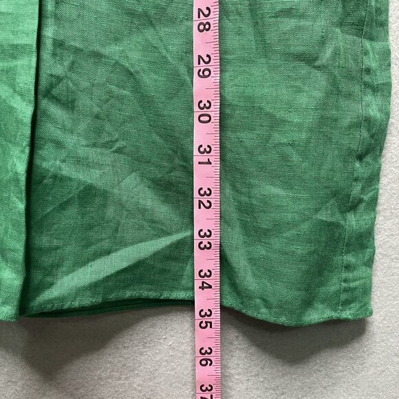 Max Studio Womens Green Sleeveless Linen Dress Geometric Design front Size 2 - Picture 6 of 7